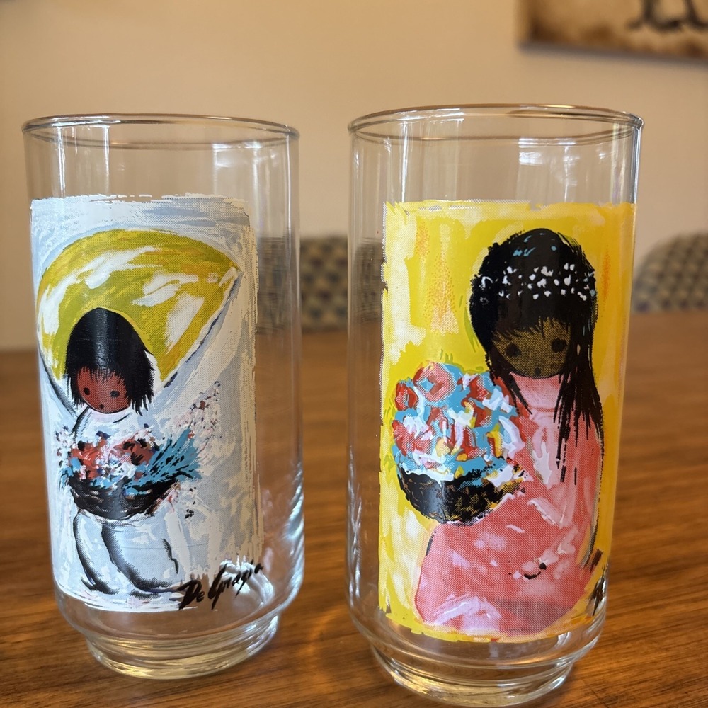 Vintage 1980's Southwest Children Of The Southwest Degrazia Glasses - Qty 2‎